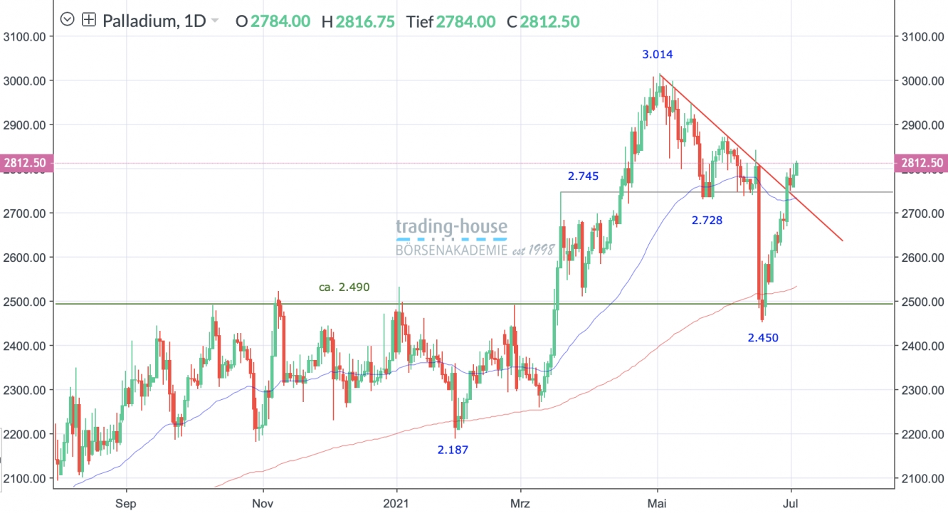 Palladium-Future Tageschart