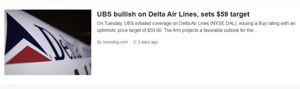Delta Air Lines Unternehmensnachrichten
