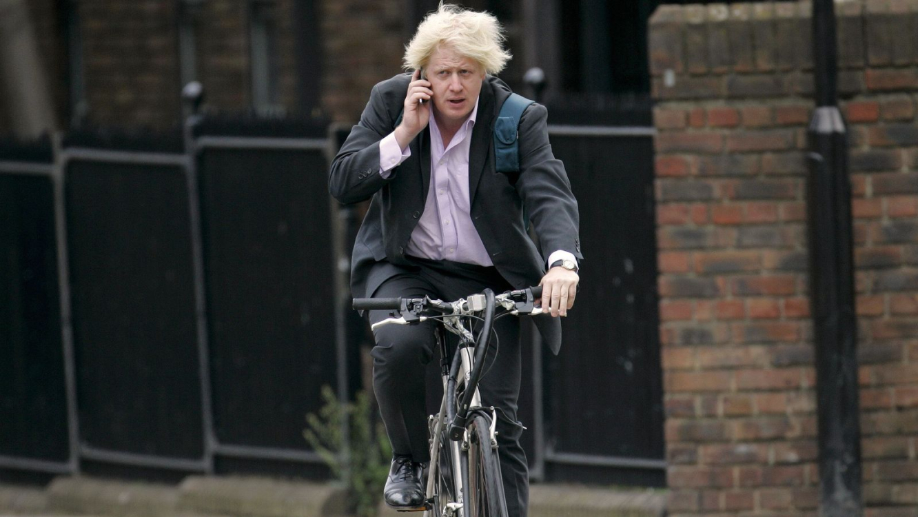 Boris Johnson auf dem Fahrrad