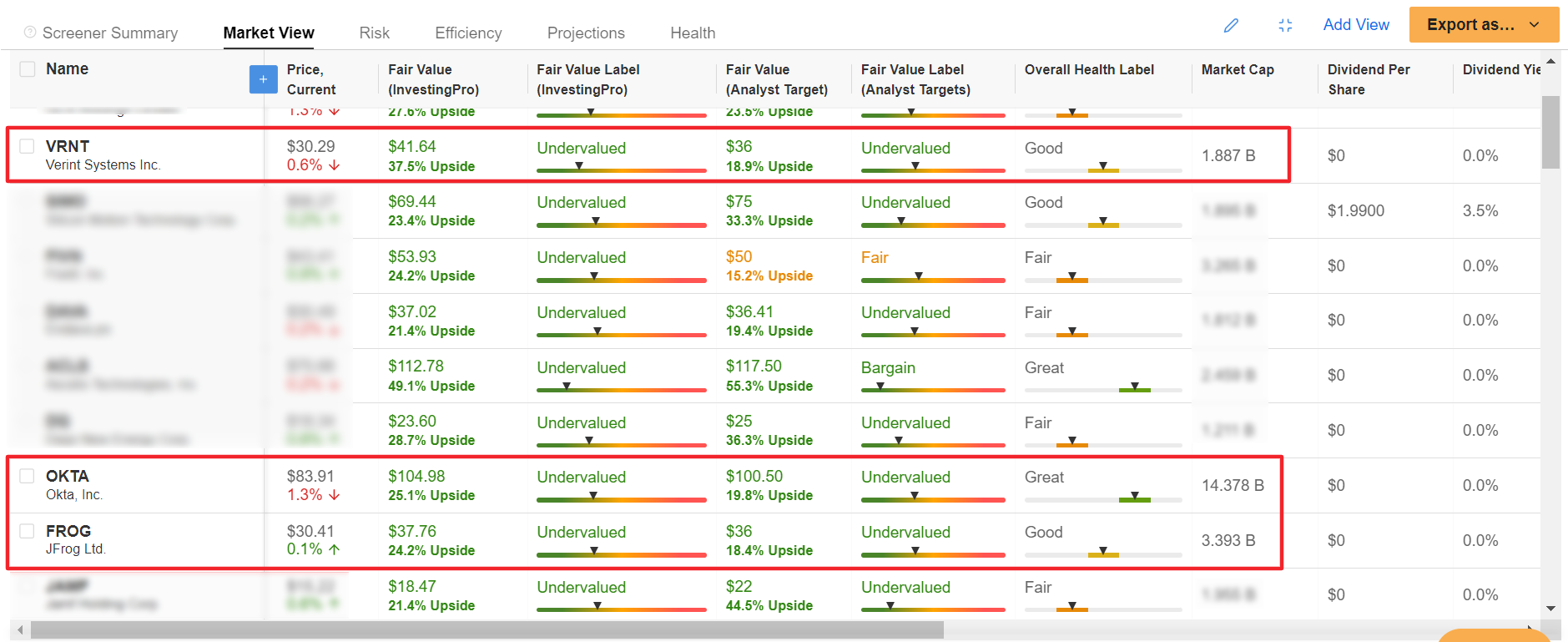 InvestingPro Stock Screener