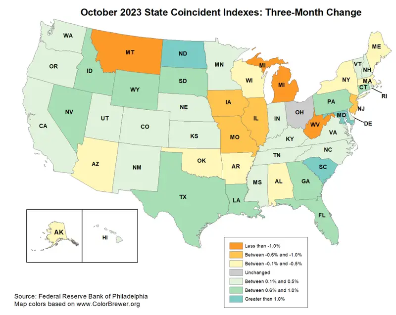Staatliche Koinzidenzindizes Oktober 2023