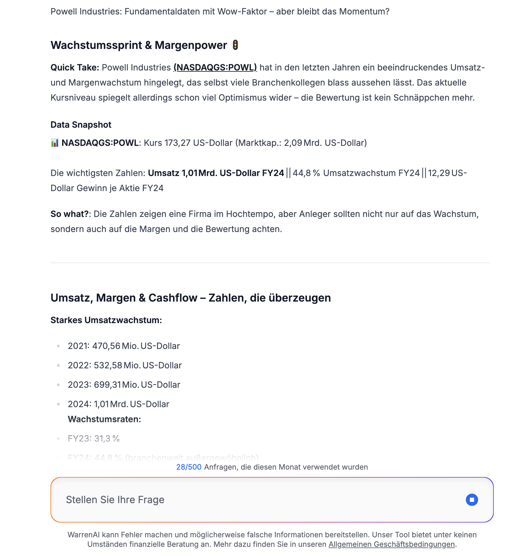 WarrenAI über Powell Industries - InvestingPro