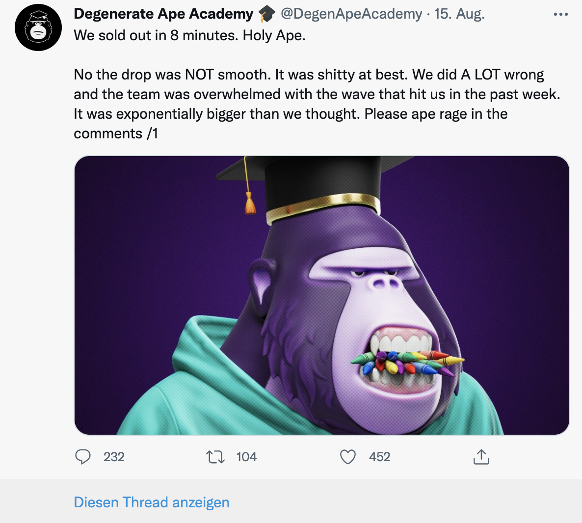 Twitter: Degenerate Ape Academy