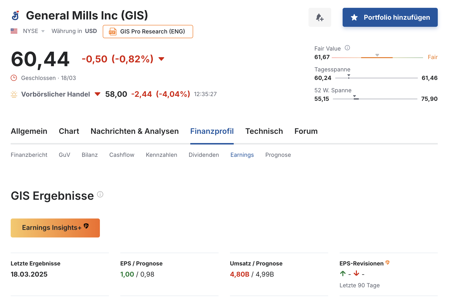 General Mills - Earnings